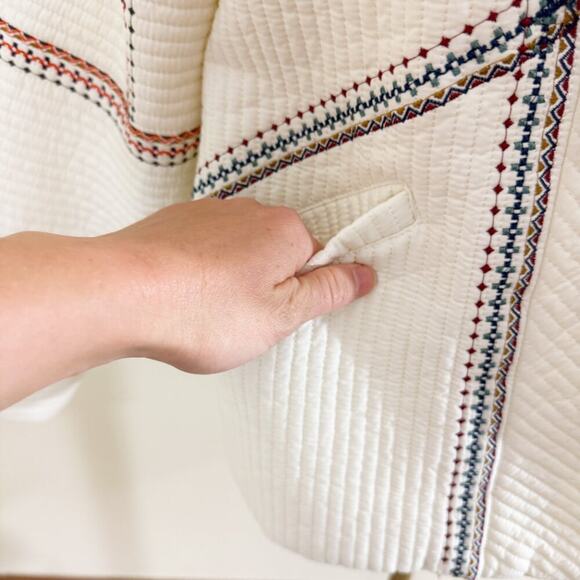 BlankNYC Cream Open Front Quilt Kimono Jacket Women's Size Small Oversized Fit - Picture 4 of 11